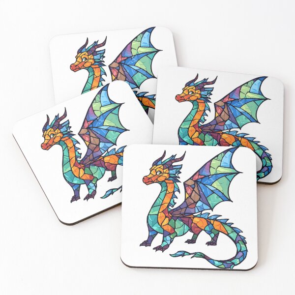 Item preview, Prismatic Stained Glass Dragon – Vibrant Fantasy Dragon Mosaic Art designed and sold by Karolina’s Cozy Creations.