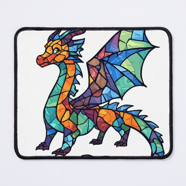 Item preview, Prismatic Stained Glass Dragon – Vibrant Fantasy Dragon Mosaic Art designed and sold by Karolina’s Cozy Creations.