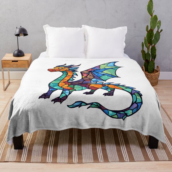 Item preview, Prismatic Stained Glass Dragon – Vibrant Fantasy Dragon Mosaic Art designed and sold by Karolina’s Cozy Creations.