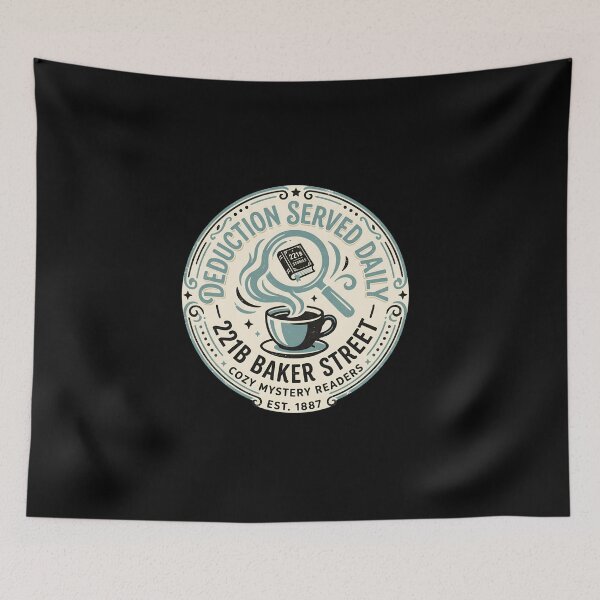 Item preview, Deduction Served Daily 221B Baker Street Cozy Mystery Badge designed and sold by Fenay Designs.