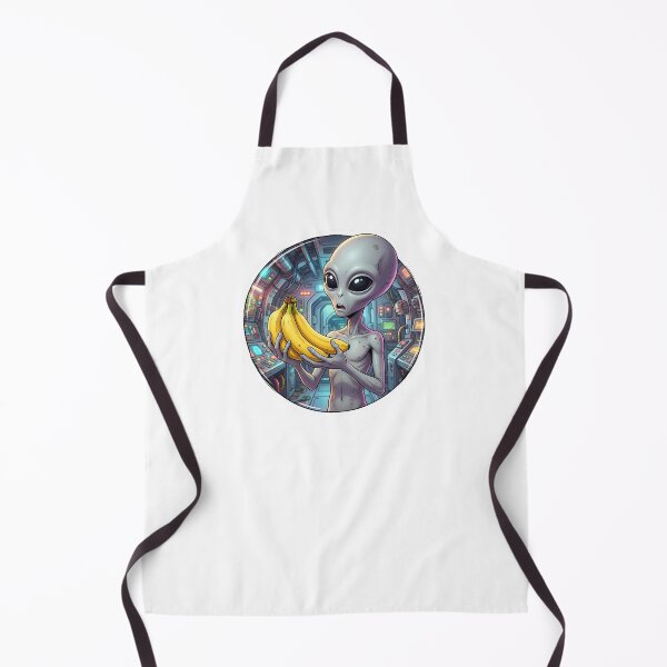 Item preview, Funny Grey Alien Confused Holding Banana Fruit In Spaceship designed and sold by Sunkhung.