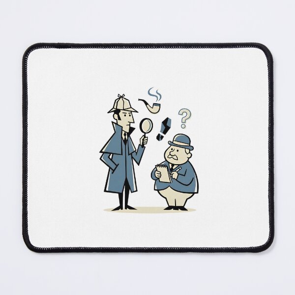 Item preview, Sherlock Holmes and Watson Retro Mid-Century Cartoon Art designed and sold by Fenay Designs.