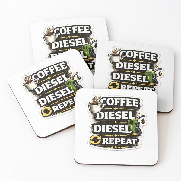 Item preview, Coffee Diesel Repeat Funny Truck Driver Design designed and sold by PatiImagination.