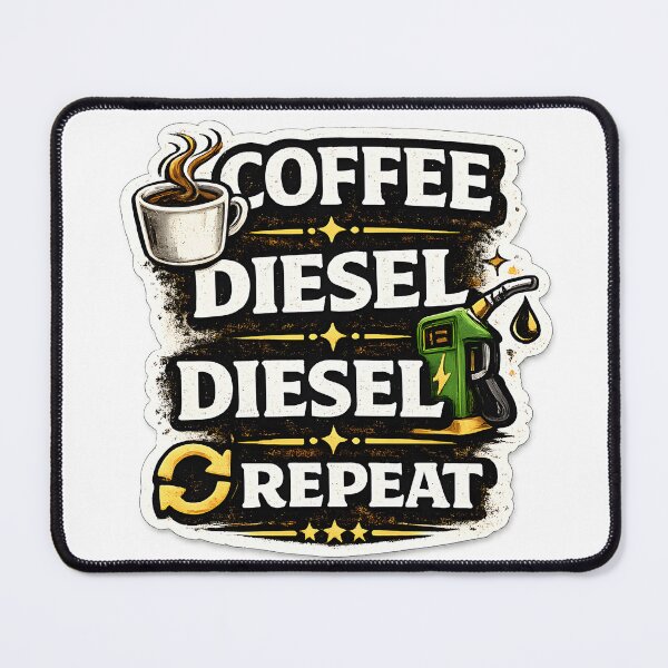 Item preview, Coffee Diesel Repeat Funny Truck Driver Design designed and sold by PatiImagination.