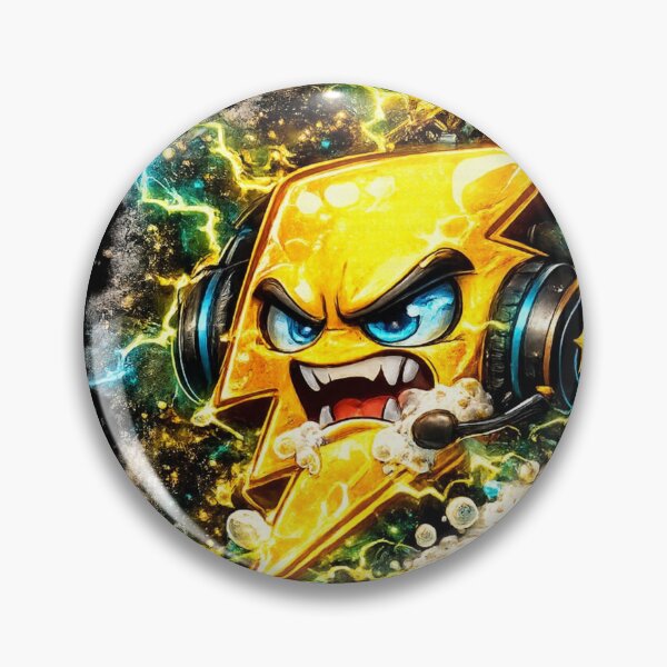 Item preview, Overcharged Lightning Bolt Cartoon Sticker | 3D Electric Rage Mascot designed and sold by Timeless Junction.