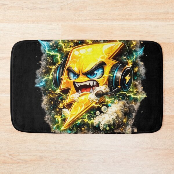 Item preview, Overcharged Lightning Bolt Cartoon Sticker | 3D Electric Rage Mascot designed and sold by Timeless Junction.