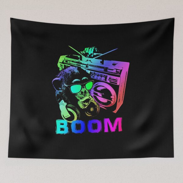 Item preview, Vibrant Retro Boombox Music Lover Headphones Art designed and sold by marke770.