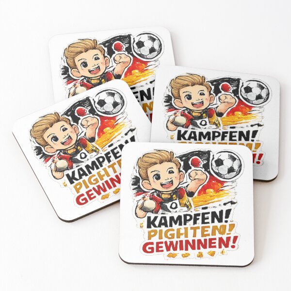 Item preview, Kämpfen Pflichten Gewinnen Germany Soccer Fan Sticker | German Football Motivation Design | Deutschland Soccer Supporter Cartoon designed and sold by myteesmypassion.
