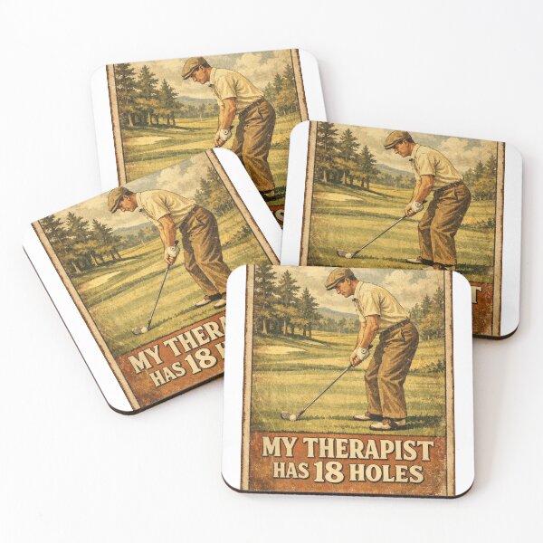 Item preview, My Therapist Has 18 Holes Vintage Golf Funny Gift For Golf Lover Dad designed and sold by Print Loft.