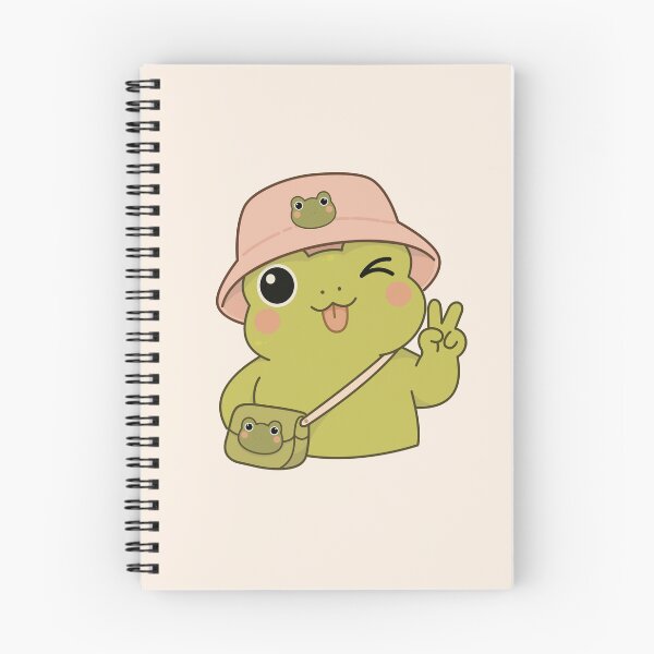 Item preview, Cute Kawaii Frog Explorer  | Bucket Hat Frog with Peace Sign designed and sold by Lilypad Shop.