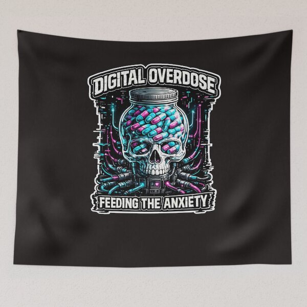 Item preview, ​Digital Overdose Feeding The Anxiety - Cyberpunk Glitch designed and sold by RebelVibeX.