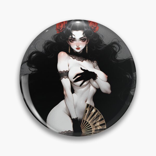 Item preview, Gothic Pinup Nude with Red Roses designed and sold by HappyOops.