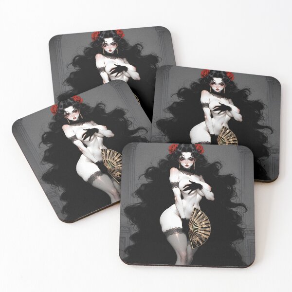 Item preview, Gothic Pinup Nude with Red Roses designed and sold by HappyOops.