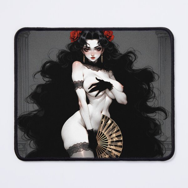 Item preview, Gothic Pinup Nude with Red Roses designed and sold by HappyOops.