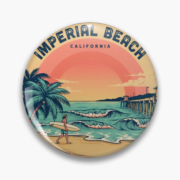 Item preview, Imperial Beach California Sunset Surfing – Vintage Coastal Travel Poster designed and sold by ArcticFoxStudio.