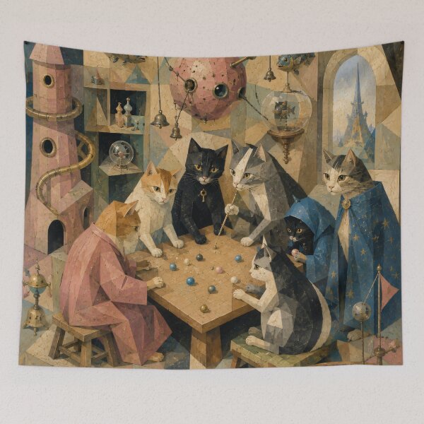 Item preview, Cubist Cats of the Astral Table designed and sold by ThingsCatsDo.