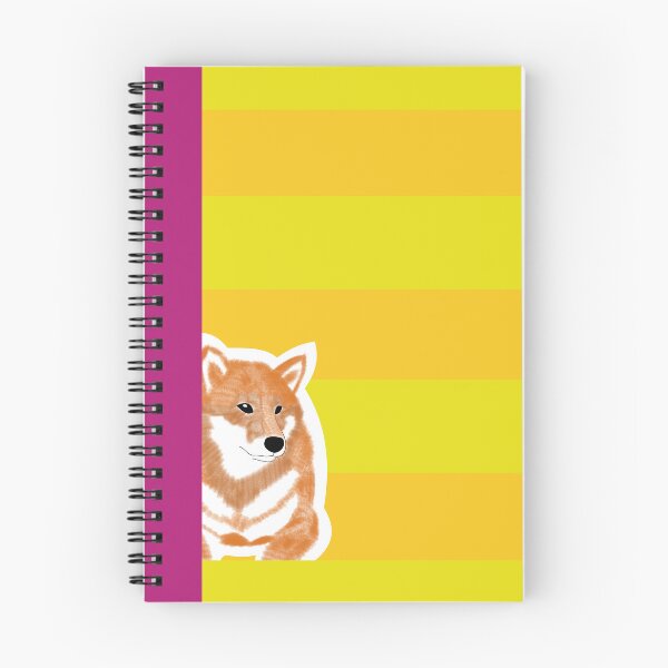 Item preview, 80's vibes colors (yellow, pink) with red Shiba Inu designed and sold by ShibaCruise-On.