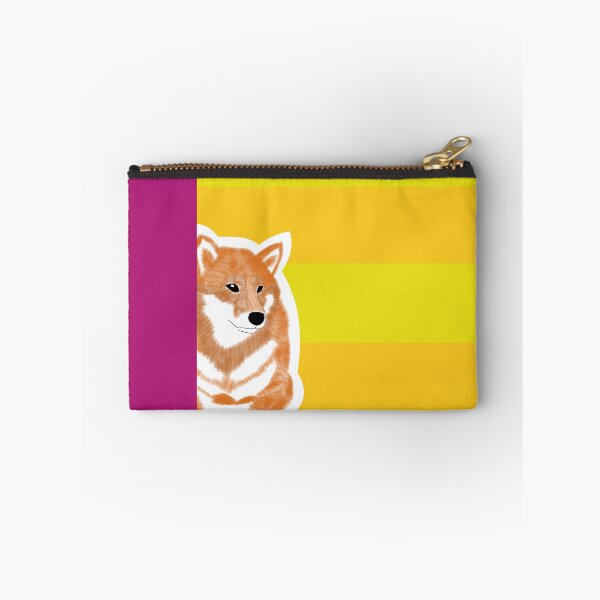 Item preview, 80's vibes colors (yellow, pink) with red Shiba Inu designed and sold by ShibaCruise-On.