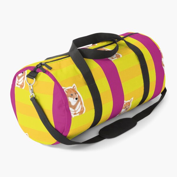 Item preview, 80's vibes colors (yellow, pink) with red Shiba Inu designed and sold by ShibaCruise-On.
