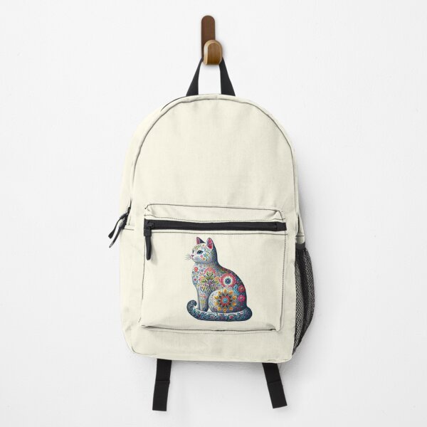 Item preview, Vibrant Floral Cat Folk Art Bohemian Illustration designed and sold by PixelQ.