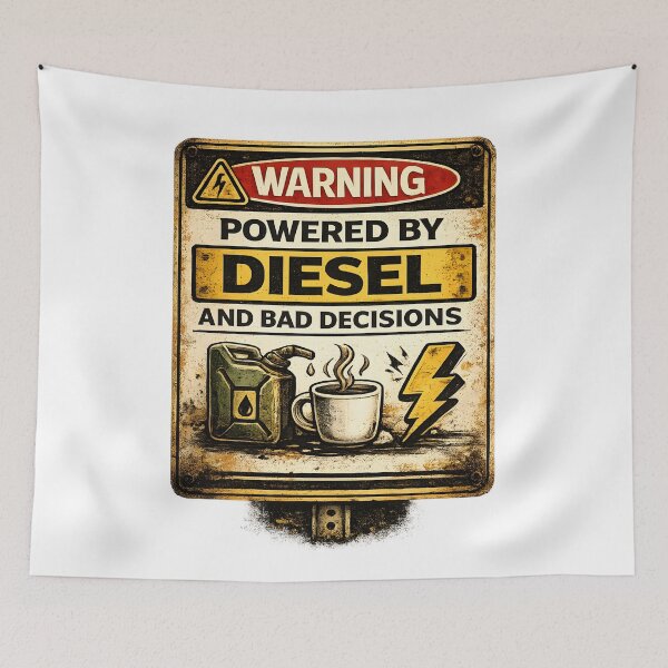 Item preview, Powered By Diesel And Bad Decisions Funny Truck Driver Design designed and sold by PatiImagination.