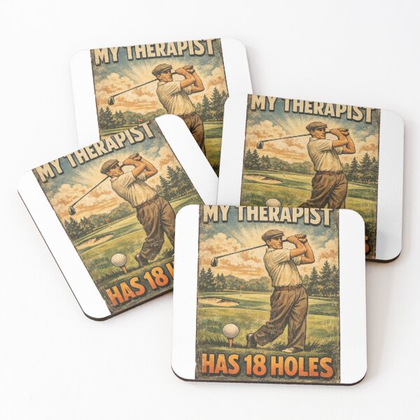 Item preview, My Therapist Has 18 Holes Retro Poster Funny Gift For Golf Lover Dad designed and sold by Print Loft.