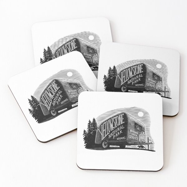 Item preview, Yellowstone National Park Camping Label designed and sold by John Morris Illustration.