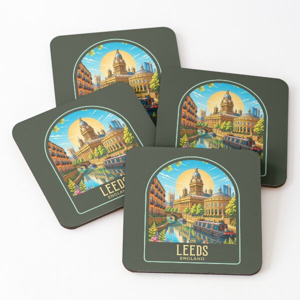 Item preview, Leeds Vintage Travel Illustration designed and sold by HomeLivingCo.