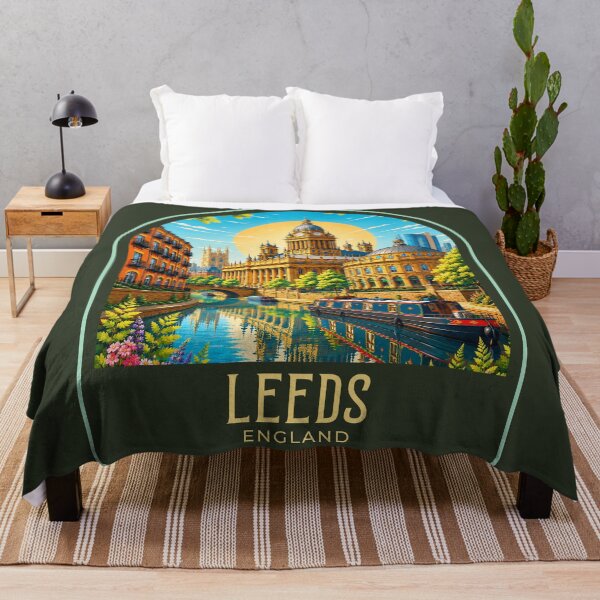 Item preview, Leeds Vintage Travel Illustration designed and sold by HomeLivingCo.
