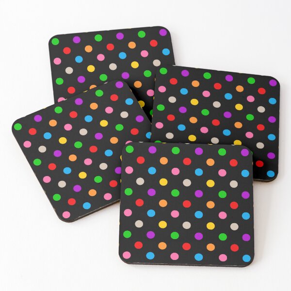 Item preview, Colorful Polka Dots Pattern Design On Black  designed and sold by PatternTitan.