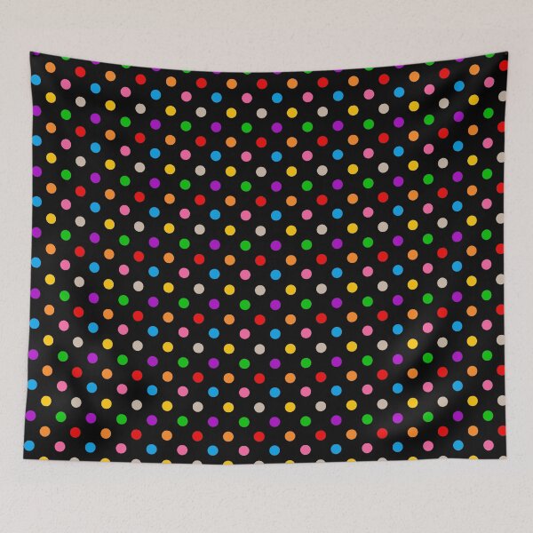 Item preview, Colorful Polka Dots Pattern Design On Black  designed and sold by PatternTitan.