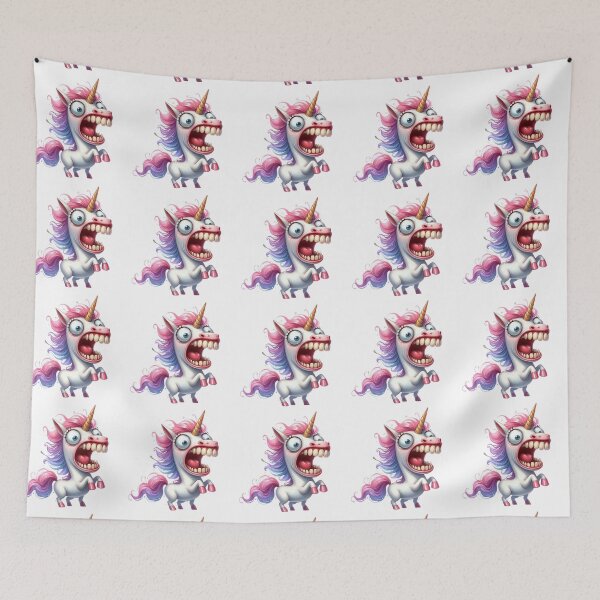 Item preview, Hilarious Exaggerated Unicorn Cartoon Illustration designed and sold by LunaPixelStudio.