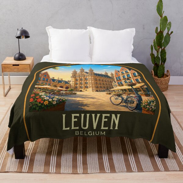 Item preview, Leuven Vintage Travel Illustration designed and sold by HomeLivingCo.