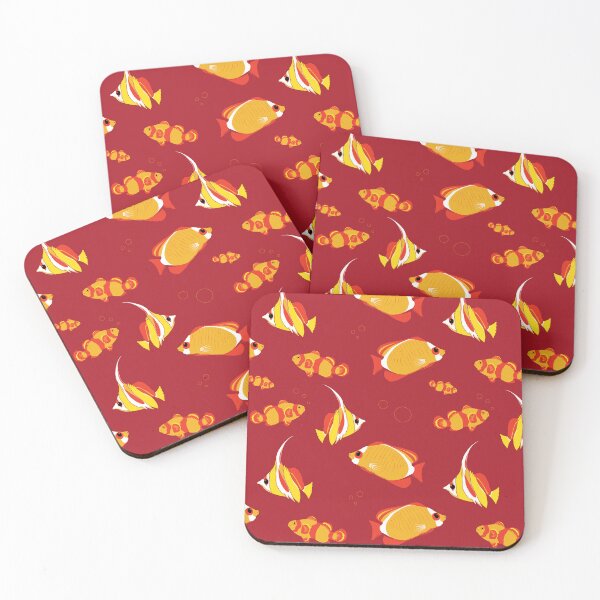 Item preview, Tropical Fishes Orange Red Fish Pattern designed and sold by CreativeBridge.