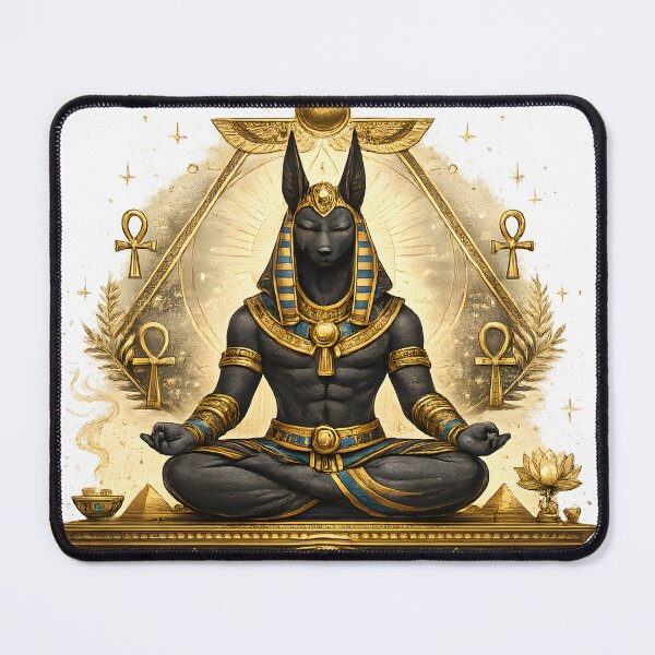 Item preview, Egyptian Zen Anubis Meditation | Ancient Egypt Spiritual Yoga Art designed and sold by Mahmoud Salah.