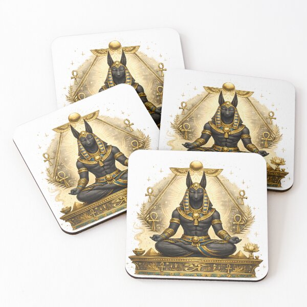 Item preview, Egyptian Zen Anubis Meditation | Ancient Egypt Spiritual Yoga Art designed and sold by Mahmoud Salah.