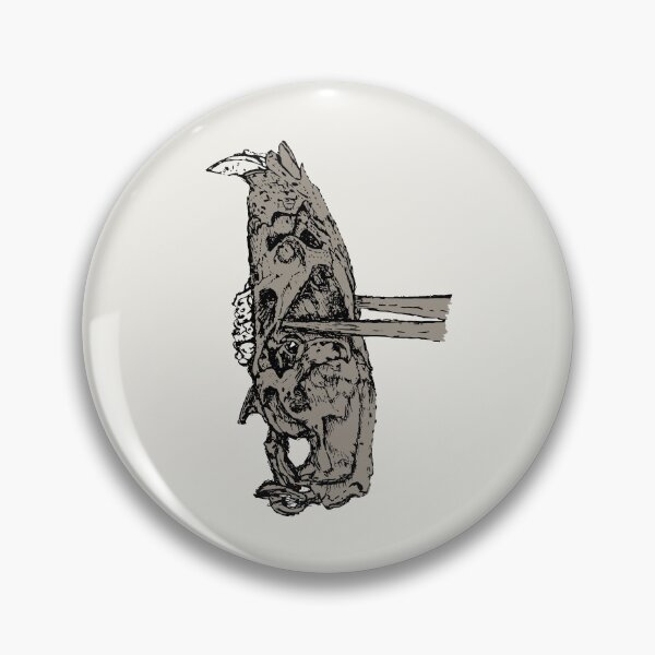 Item preview, Rat Skull & Skewers - BG (#F0EEE9) and C1 (#9D9489) designed and sold by The Stippler Process.