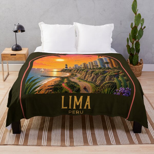 Item preview, Lima Vintage Travel Illustration designed and sold by HomeLivingCo.