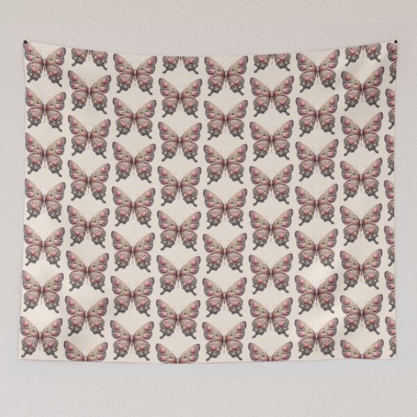 Item preview, Vintage Butterfly Tulip Floral Pastel Folk Art designed and sold by PixelQ.
