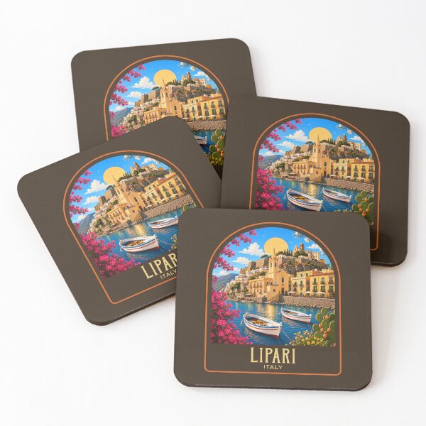 Item preview, Lipari Vintage Travel Illustration designed and sold by HomeLivingCo.