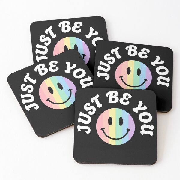 Item preview, Just Be You Pastel Rainbow Retro Smiley Face designed and sold by TeNovaStudio ⭐⭐⭐⭐⭐.