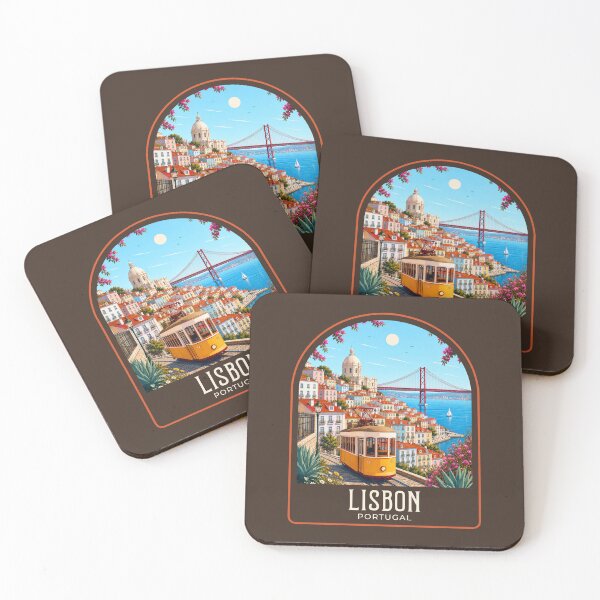 Item preview, Lisbon Vintage Travel Illustration designed and sold by HomeLivingCo.