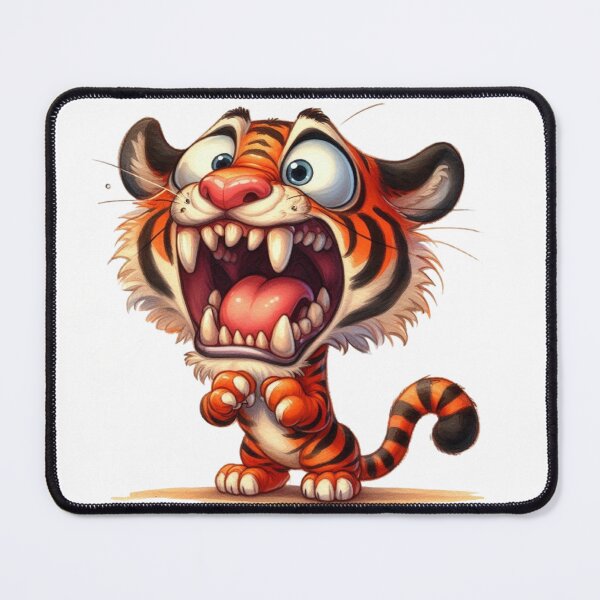 Item preview, Hilarious Exaggerated Tiger Cub Cartoon Illustration designed and sold by LunaPixelStudio.