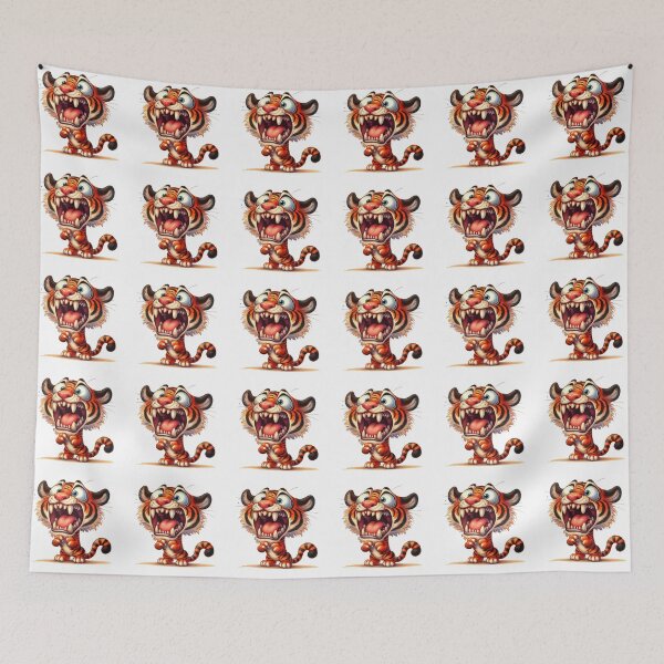 Item preview, Hilarious Exaggerated Tiger Cub Cartoon Illustration designed and sold by LunaPixelStudio.