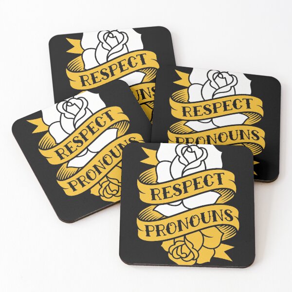 Item preview, Respect Pronouns Traditional Tattoo Rose Vintage Banner designed and sold by TeNovaStudio.