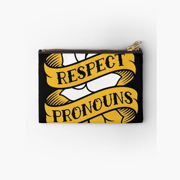 Item preview, Respect Pronouns Traditional Tattoo Rose Vintage Banner designed and sold by TeNovaStudio ⭐⭐⭐⭐⭐.