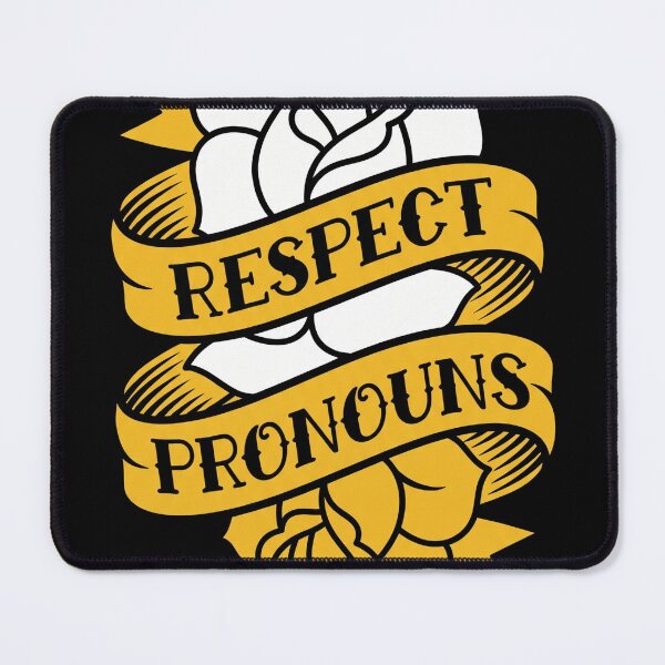 Item preview, Respect Pronouns Traditional Tattoo Rose Vintage Banner designed and sold by TeNovaStudio ⭐⭐⭐⭐⭐.