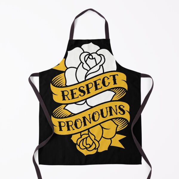 Item preview, Respect Pronouns Traditional Tattoo Rose Vintage Banner designed and sold by TeNovaStudio.