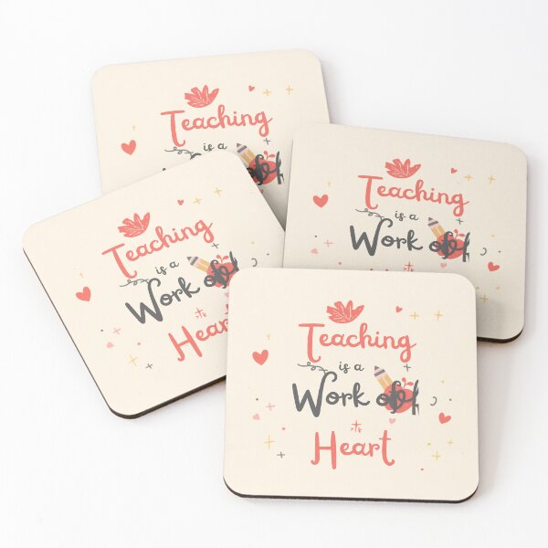 Item preview, Teaching is a Work of Heart — Cute Teacher Gift designed and sold by RedRubyBubble.