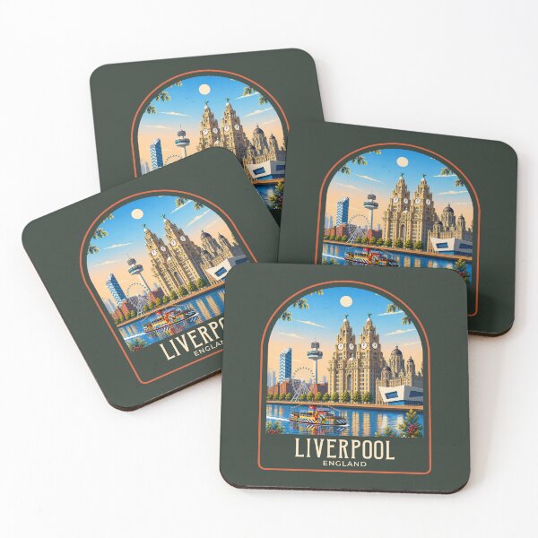 Item preview, Liverpool Vintage Travel Illustration designed and sold by HomeLivingCo.